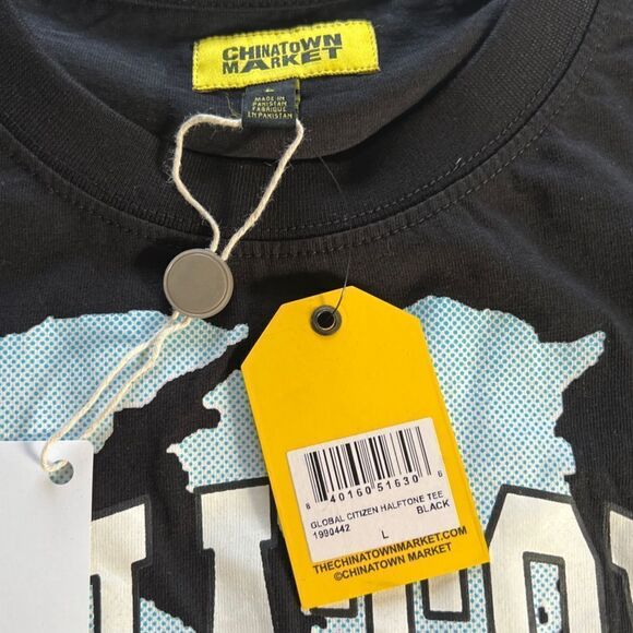 Chinatown Market GLOBAL CITIZEN HALFTONE TEE Black Large NWT - Picture 8 of 8